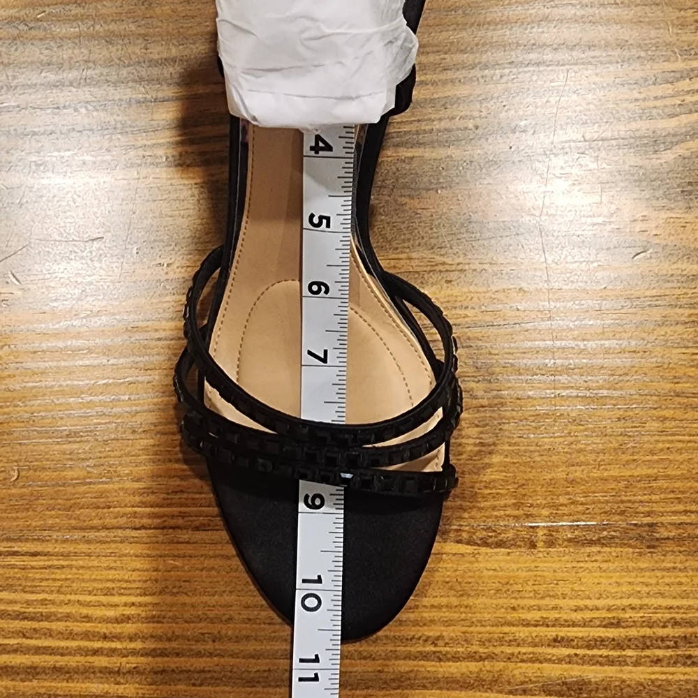 Jewel Badgley Mischka Kathryn Bejeweled Stiletto Sandal Black Size 10 NWT - Picture 2 of 8